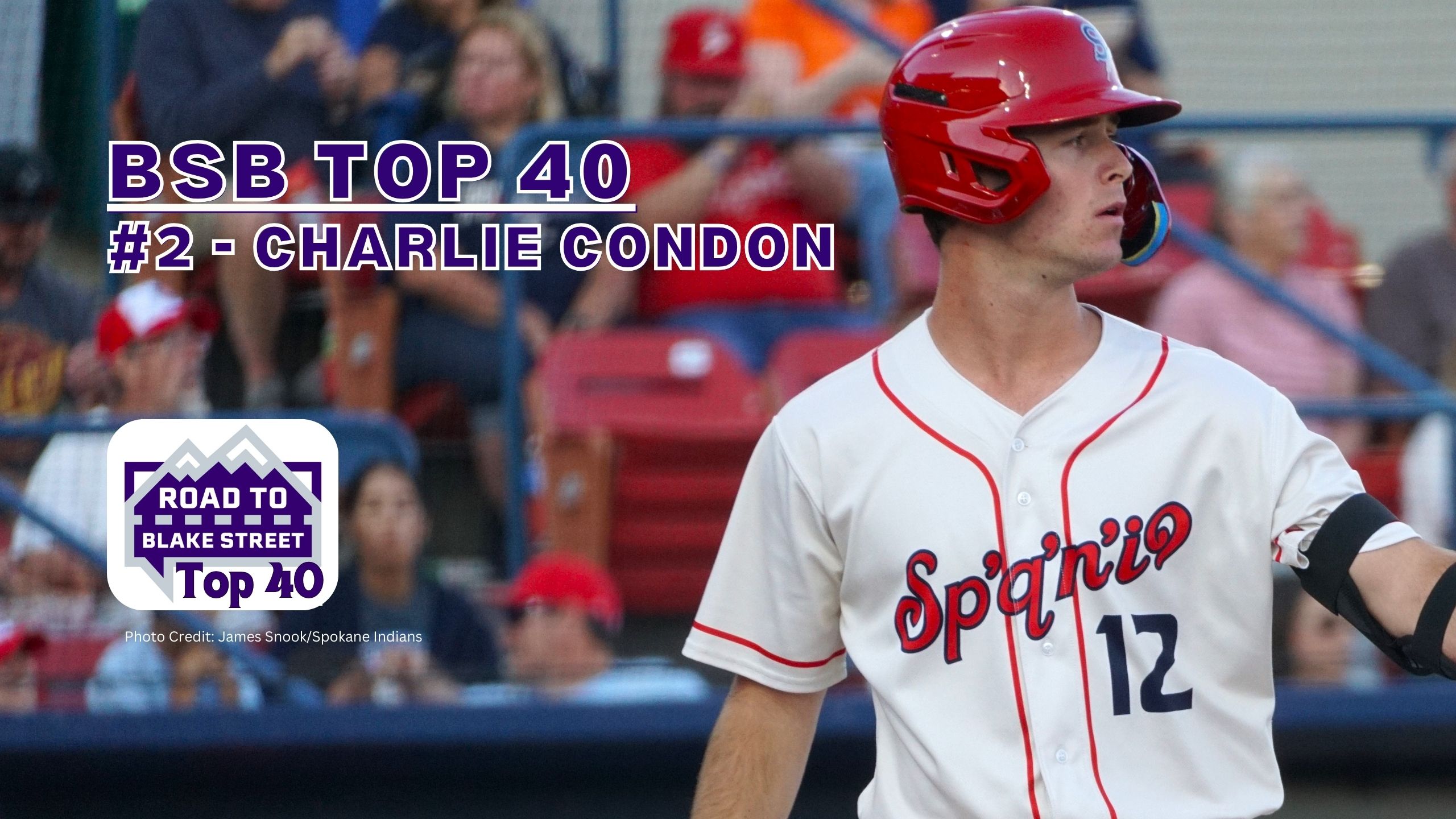 Charlie Condon hitting for the Spokane Indians.