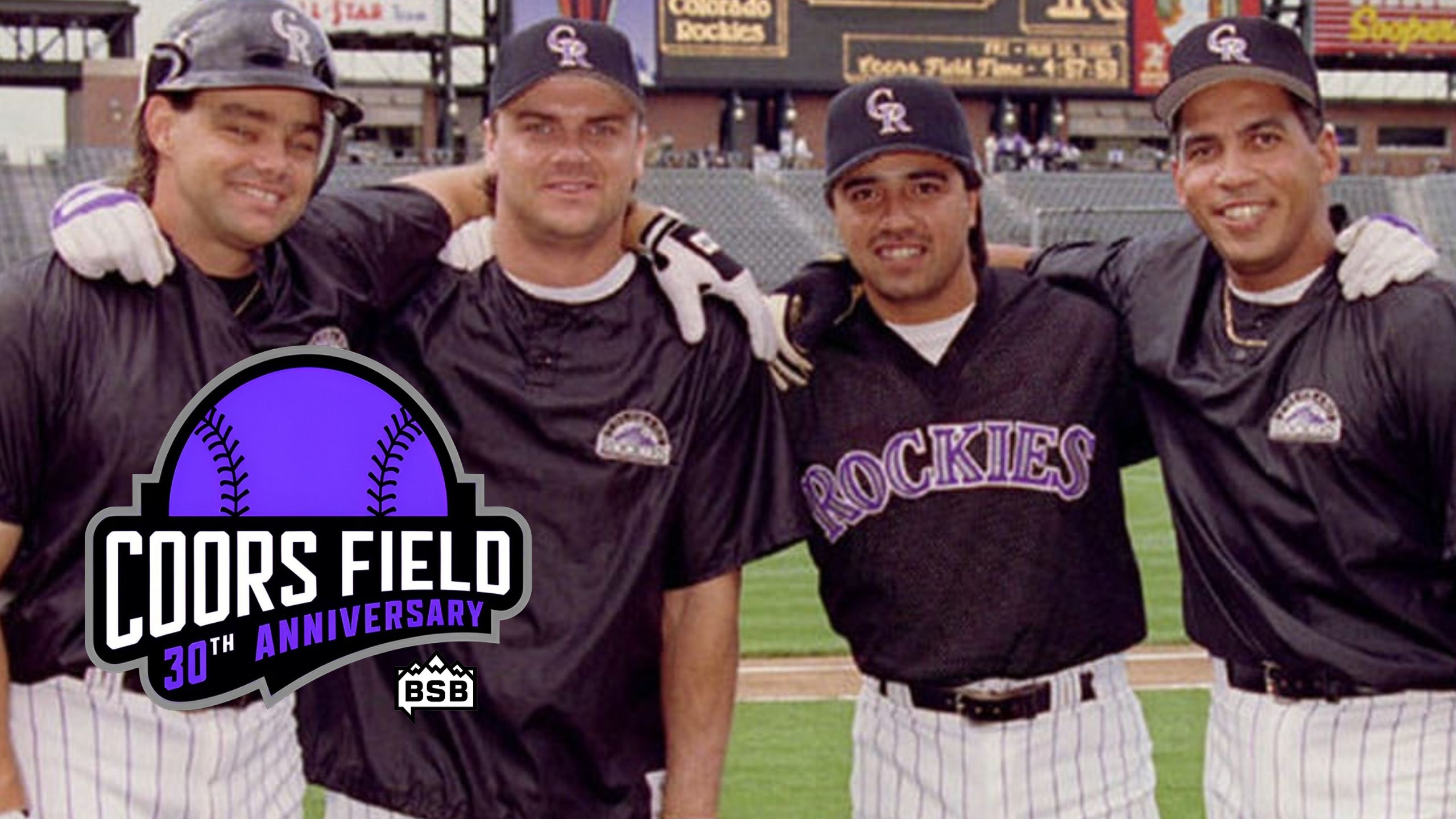 Vinny Castilla, Dante Bichette, Larry Walker and Andres Galaragga as the Blake Street Bombers