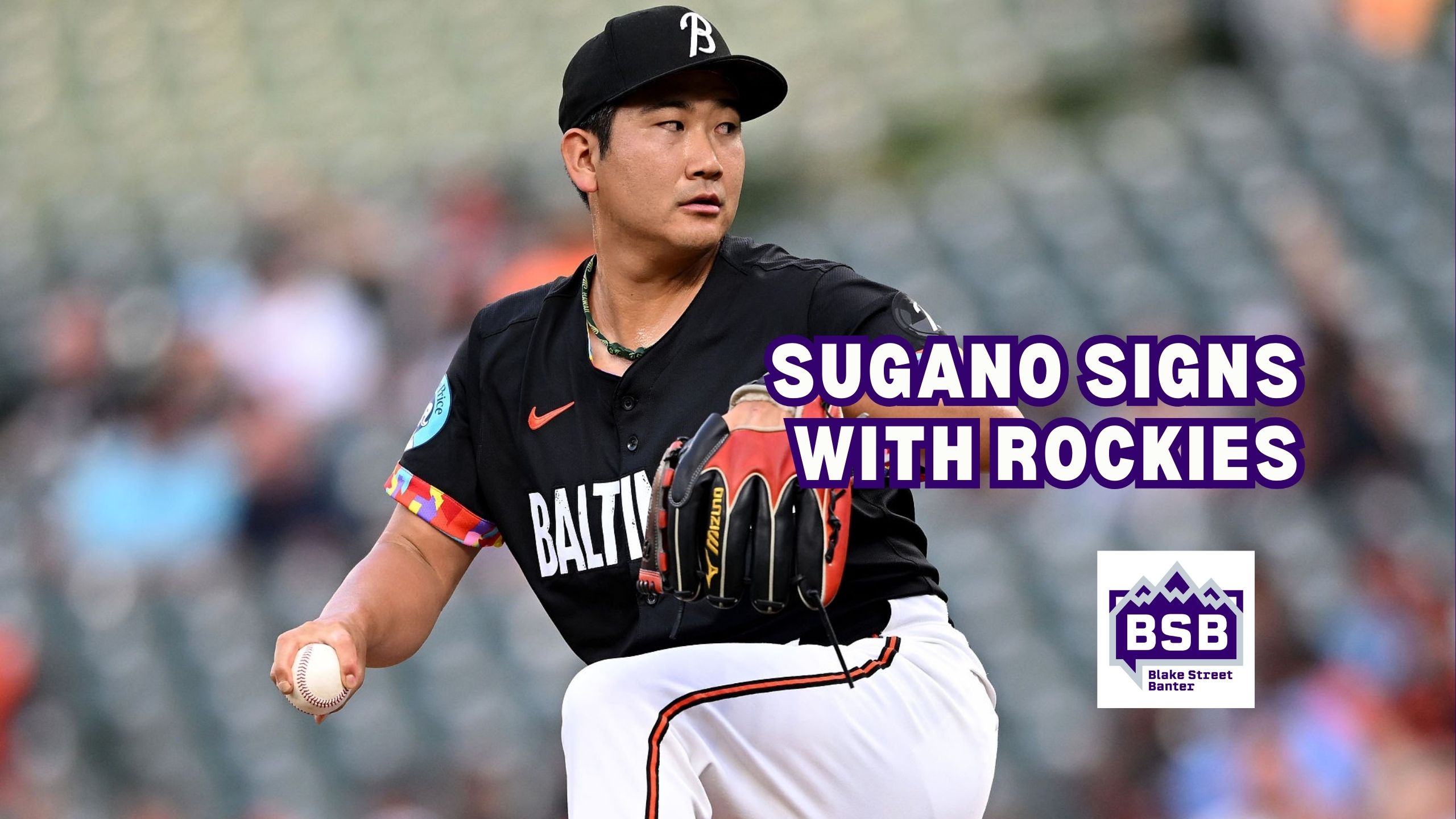 Sugano pitching for Orioles