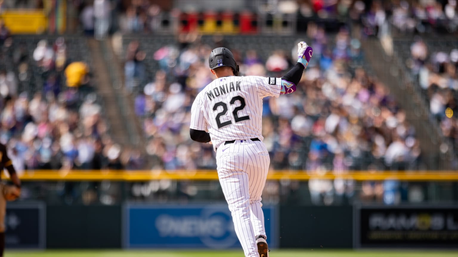Mickey Moniak rounding the bases for Colorado Rockies