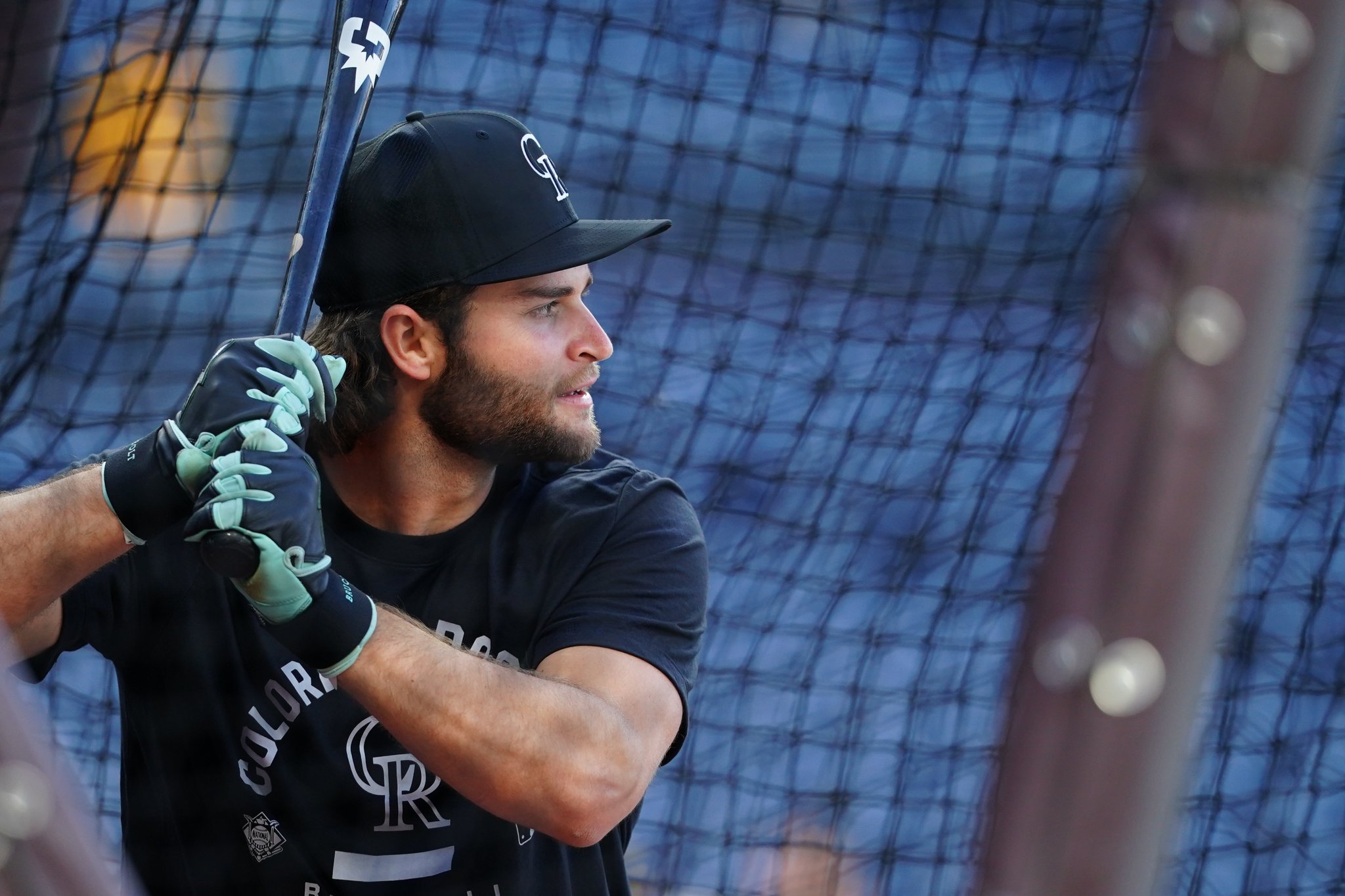 Kyle Karros taking batting practice Colorado Rockies